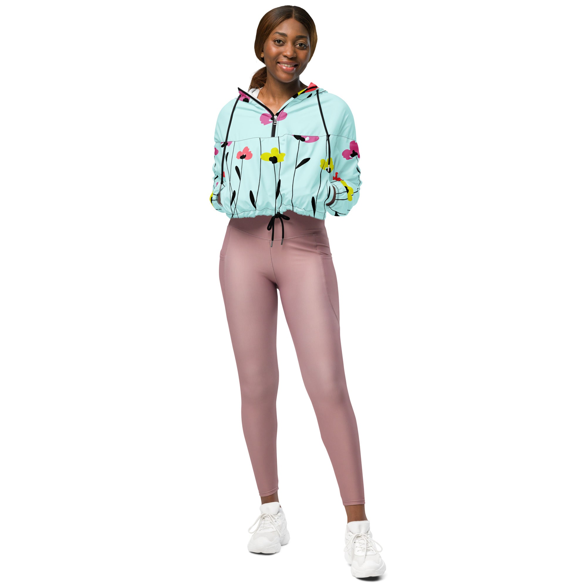 Women’s cropped windbreaker Floral I