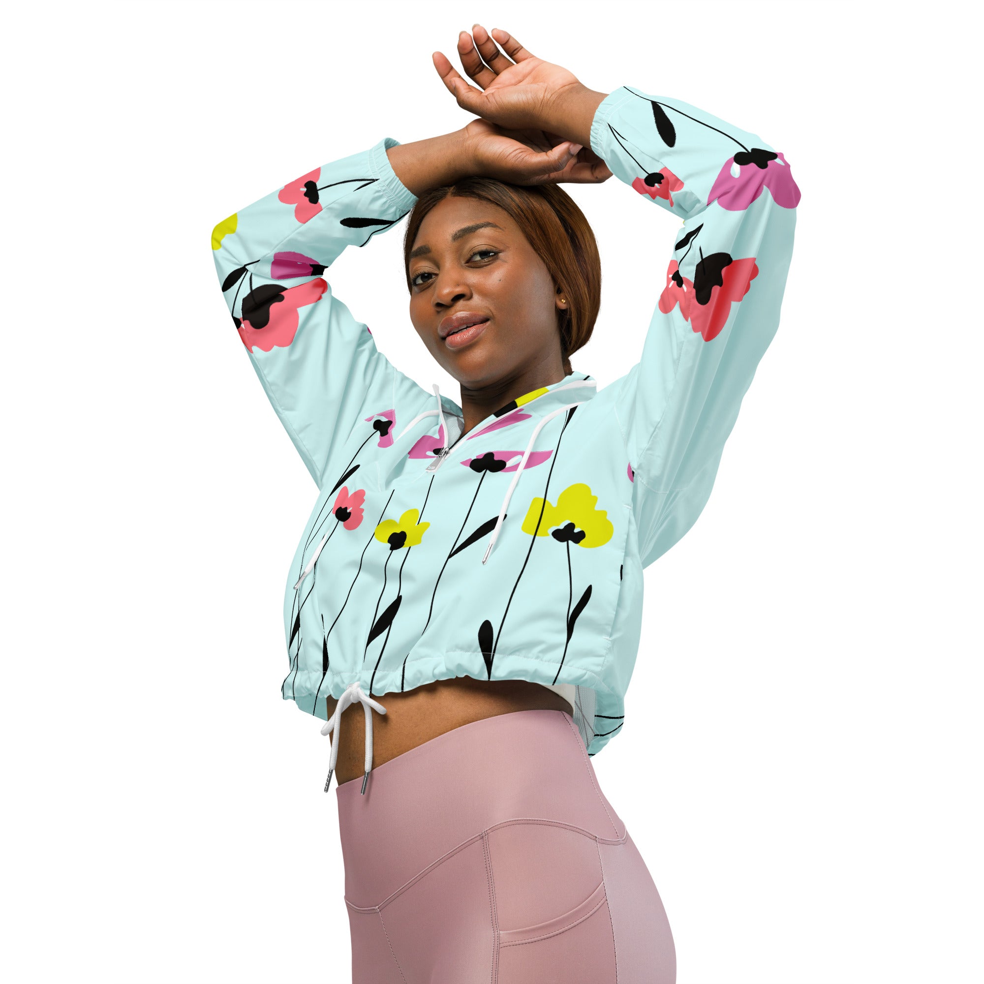 Women’s cropped windbreaker Floral I