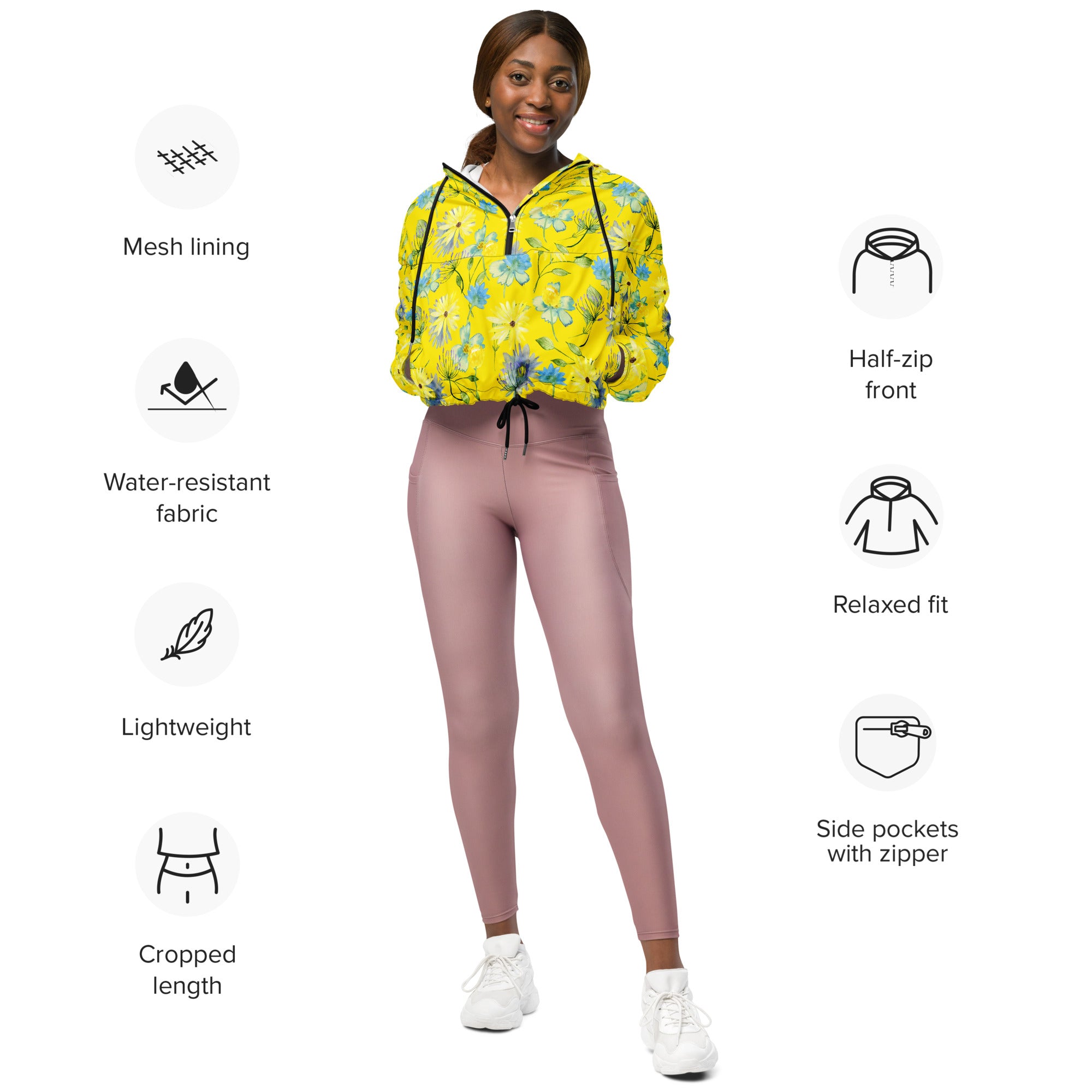 Women’s cropped windbreaker Floral IV