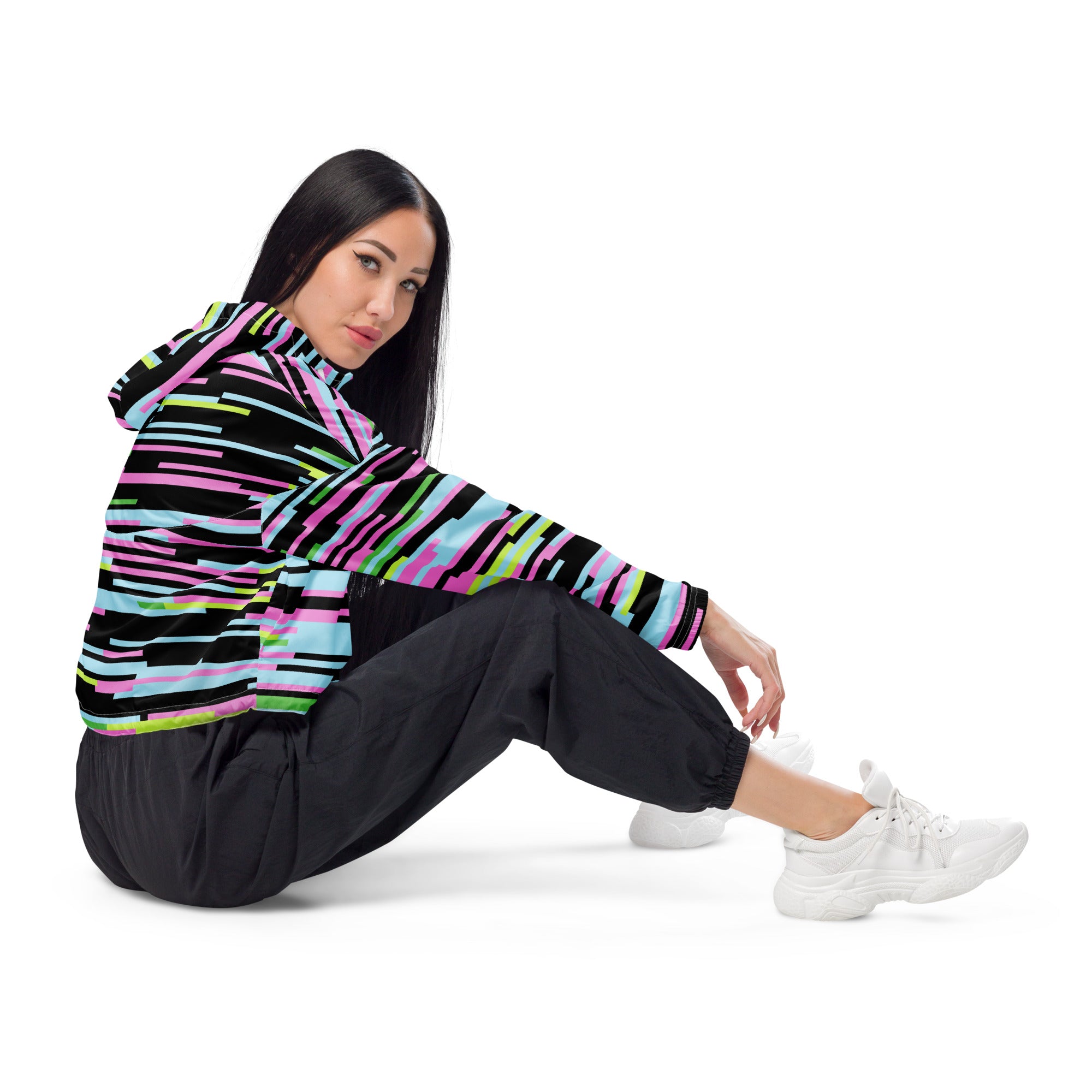 Women’s cropped windbreaker Geometric II