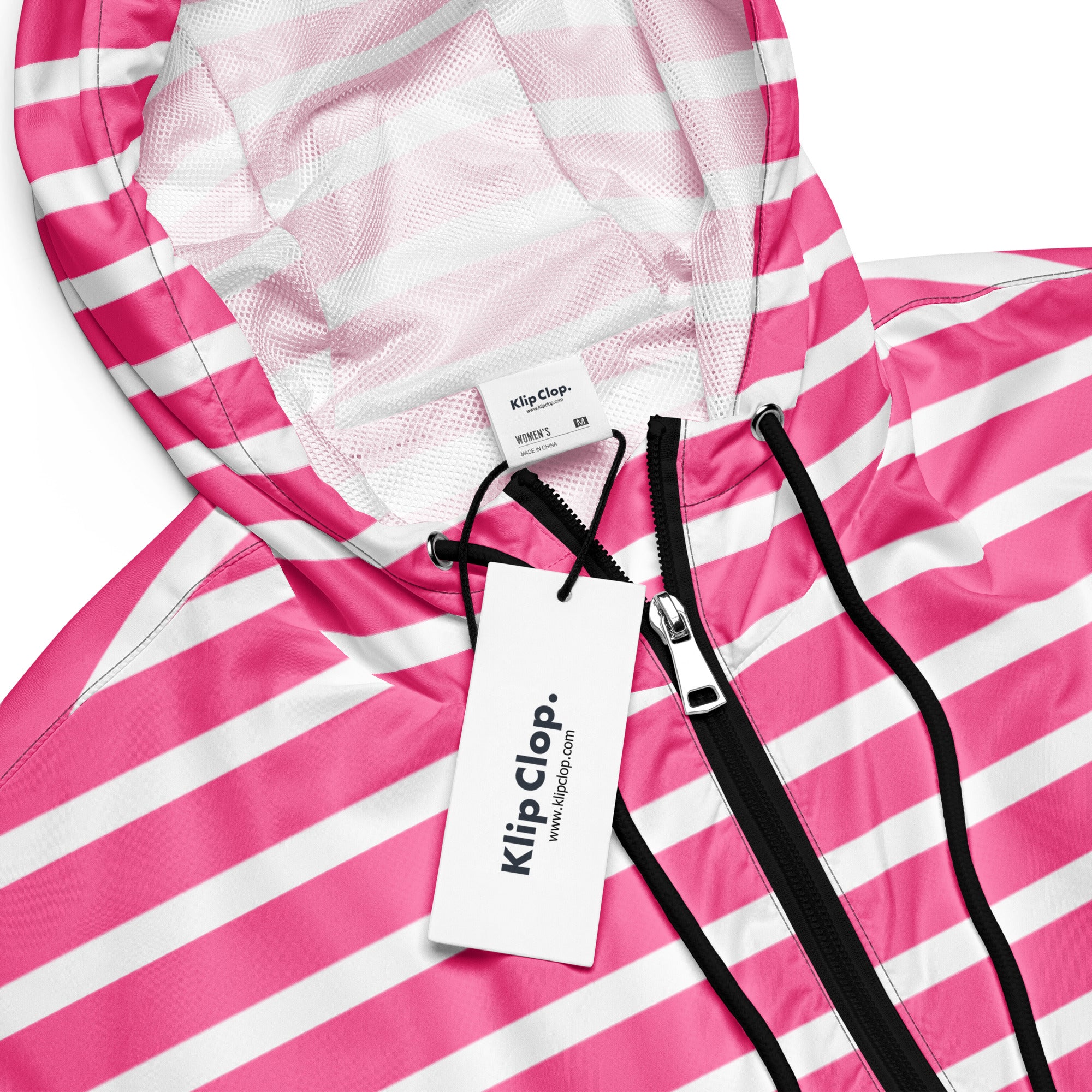 Women’s cropped windbreaker Pink Stripes