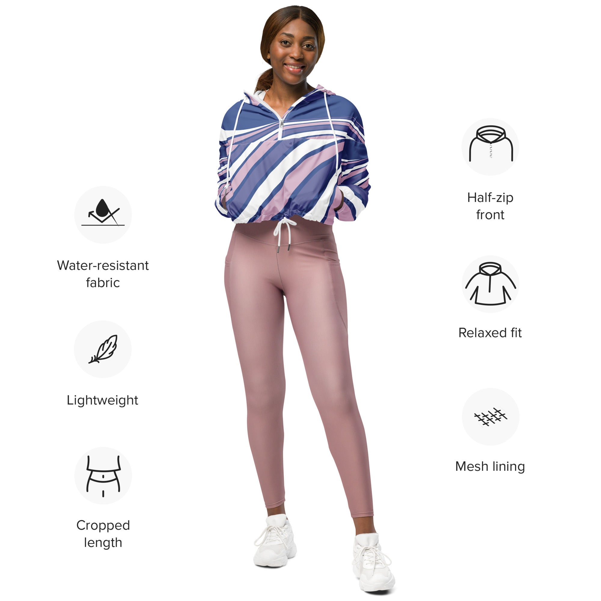 Women’s cropped windbreaker Purple Swirl