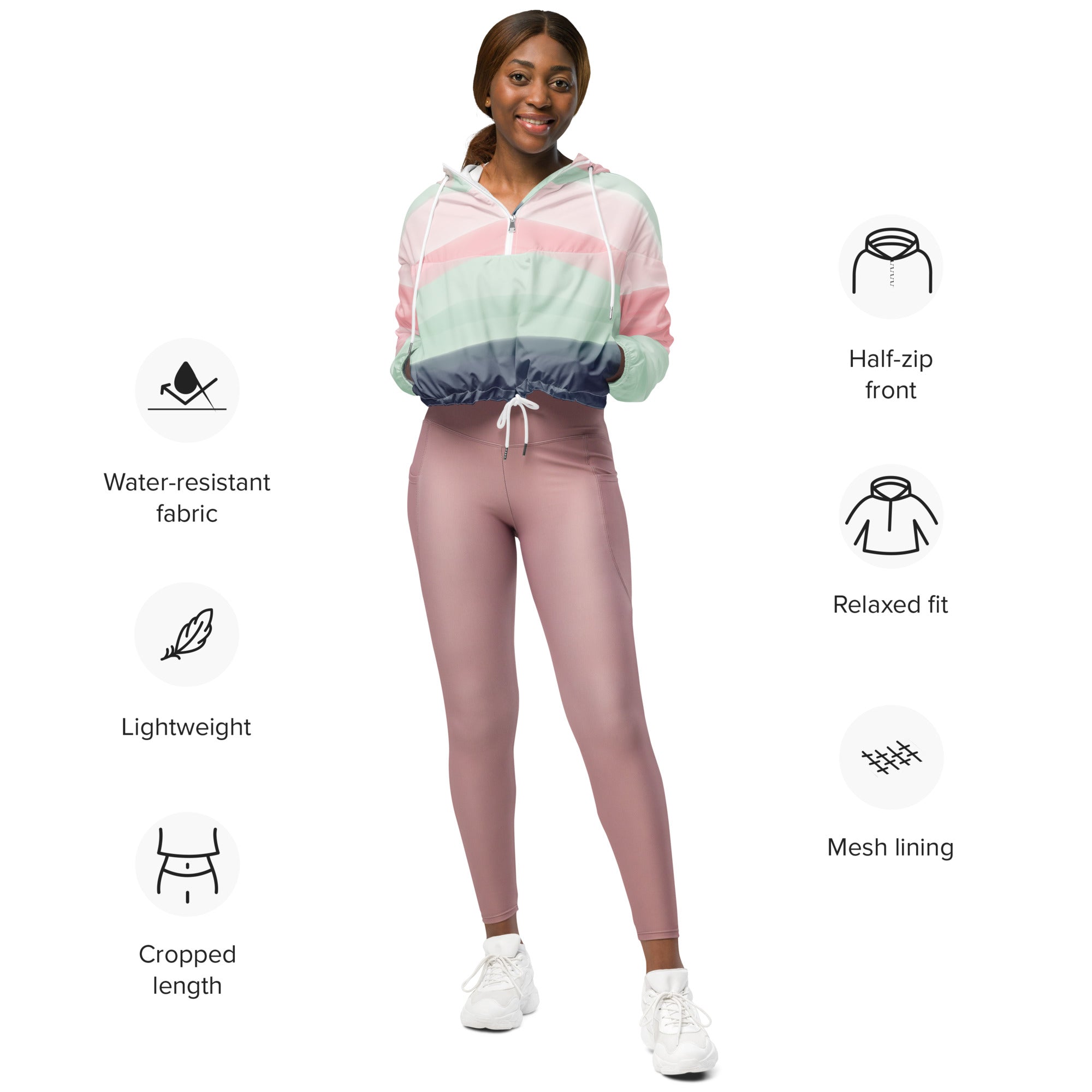 Women’s cropped windbreaker Watercolor I