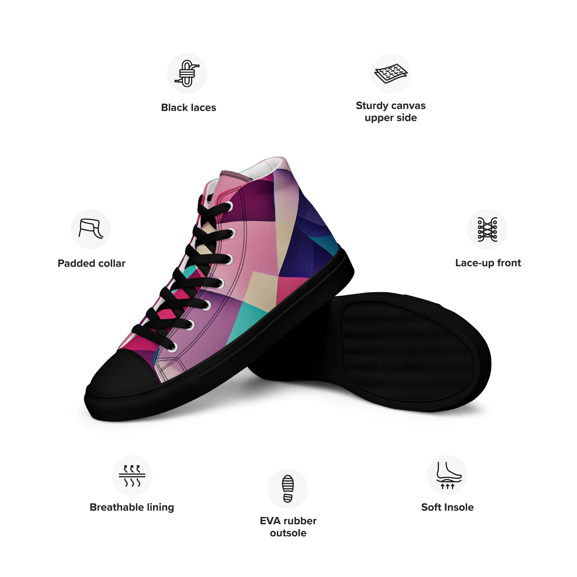 Women’s high top canvas shoes Abstract Pattern I