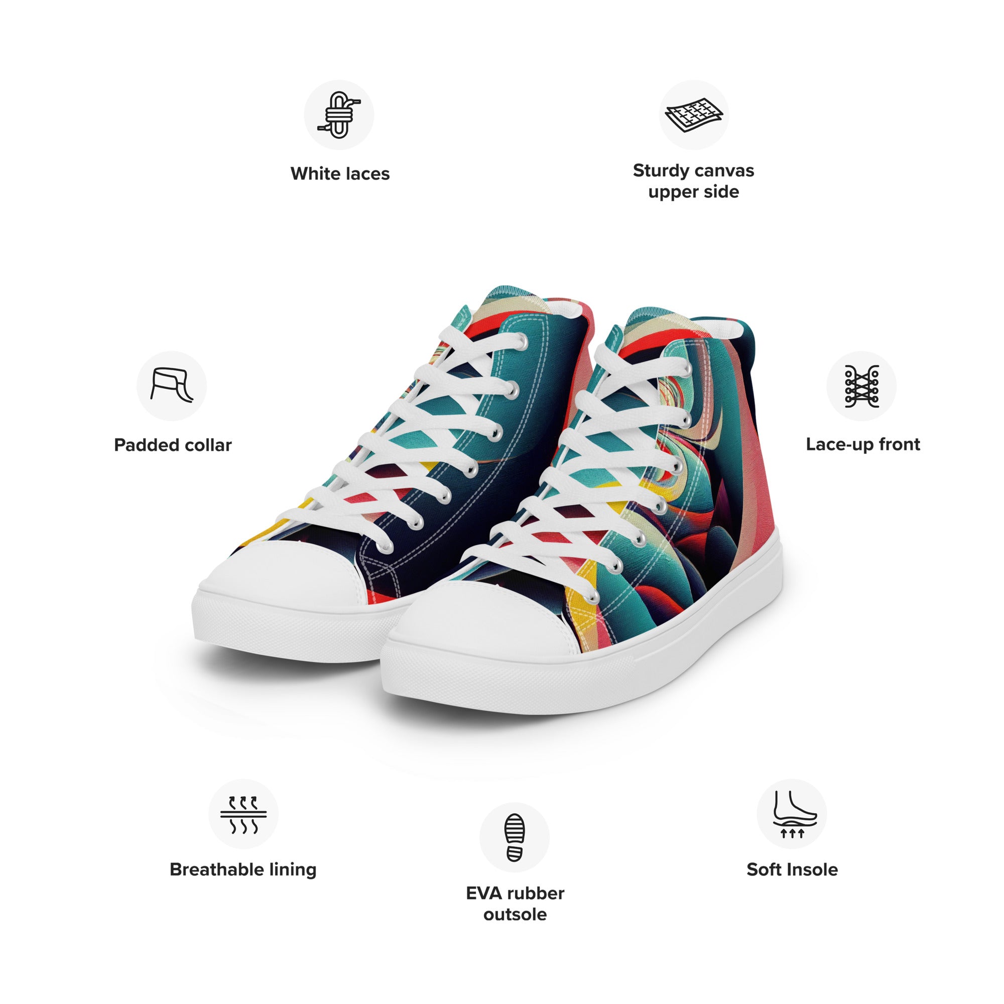 Women’s high top canvas shoes Abstract Pattern II