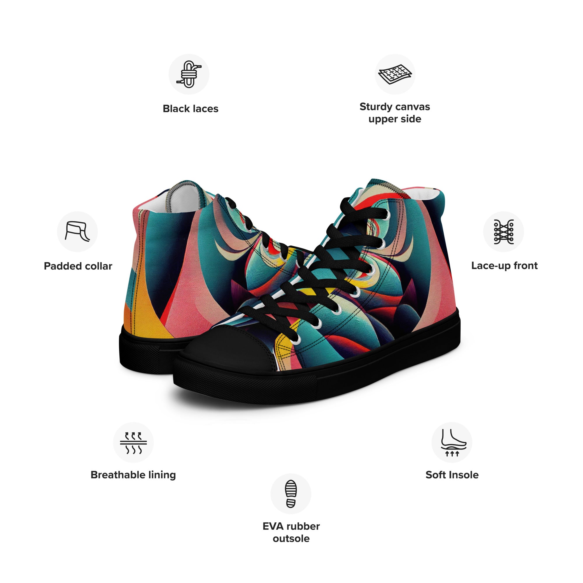 Women’s high top canvas shoes Abstract Pattern II