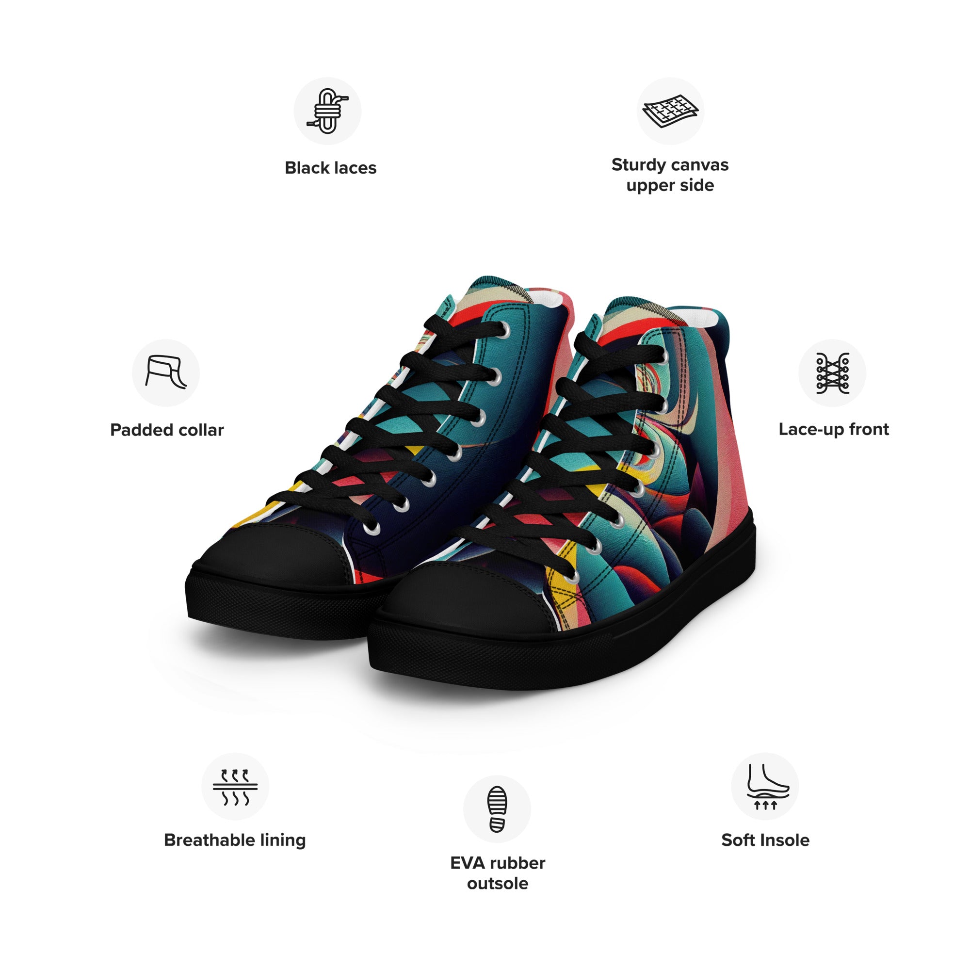 Women’s high top canvas shoes Abstract Pattern II