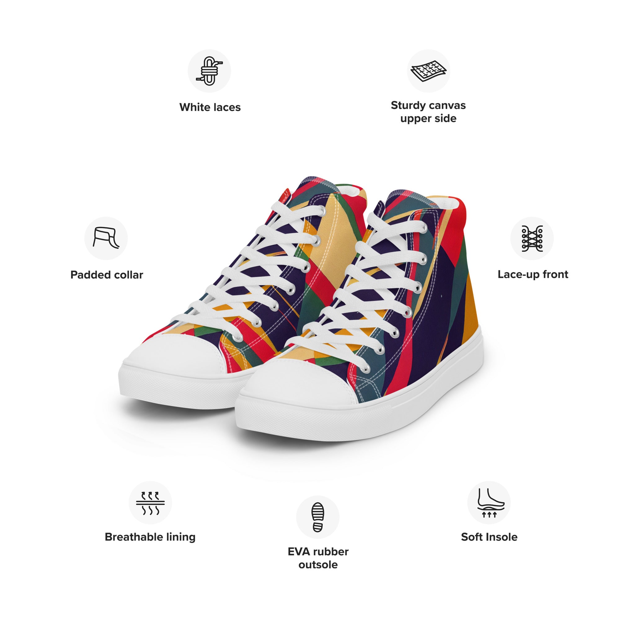 Women’s high top canvas shoes Abstract Pattern III