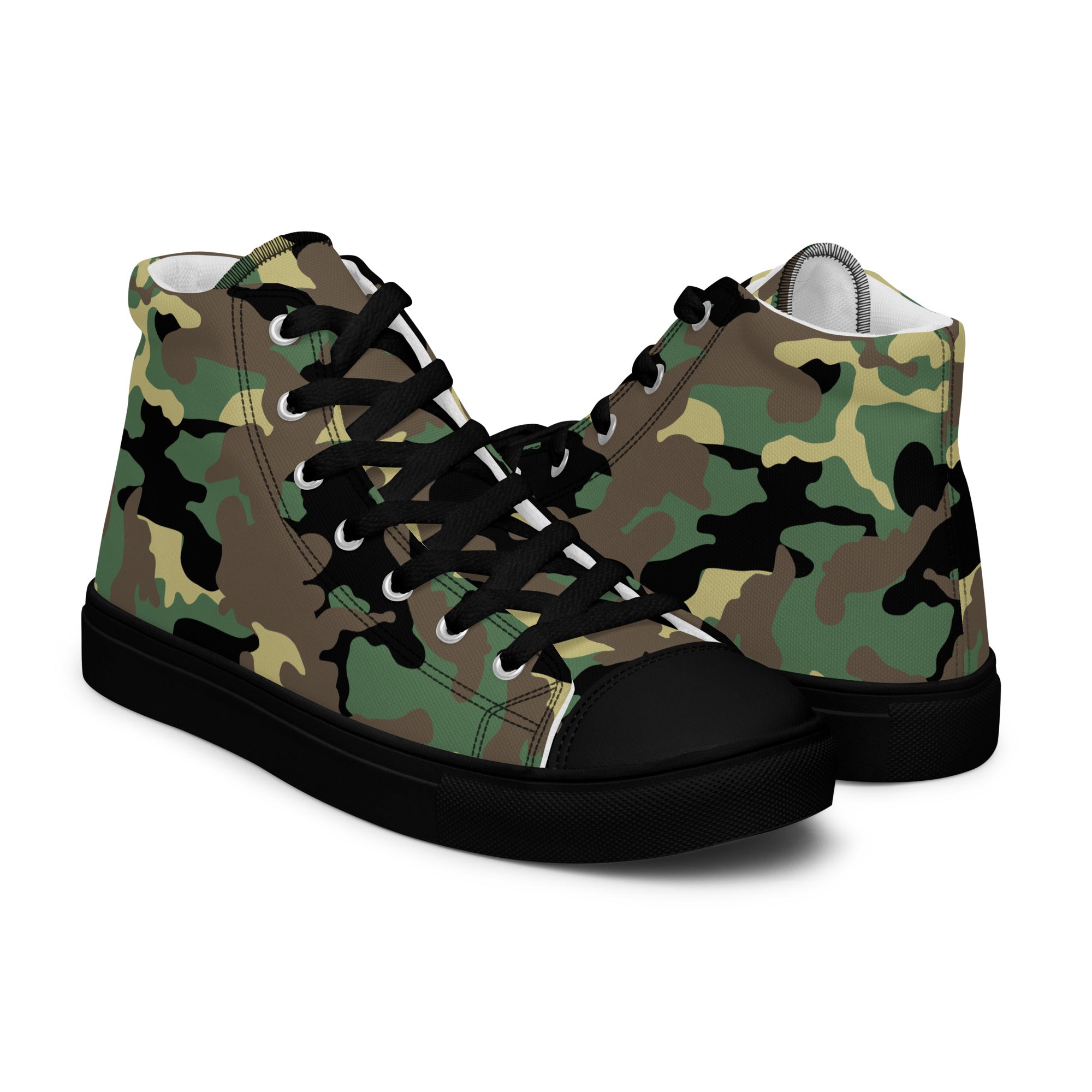 Women’s high top canvas shoes Camo Green
