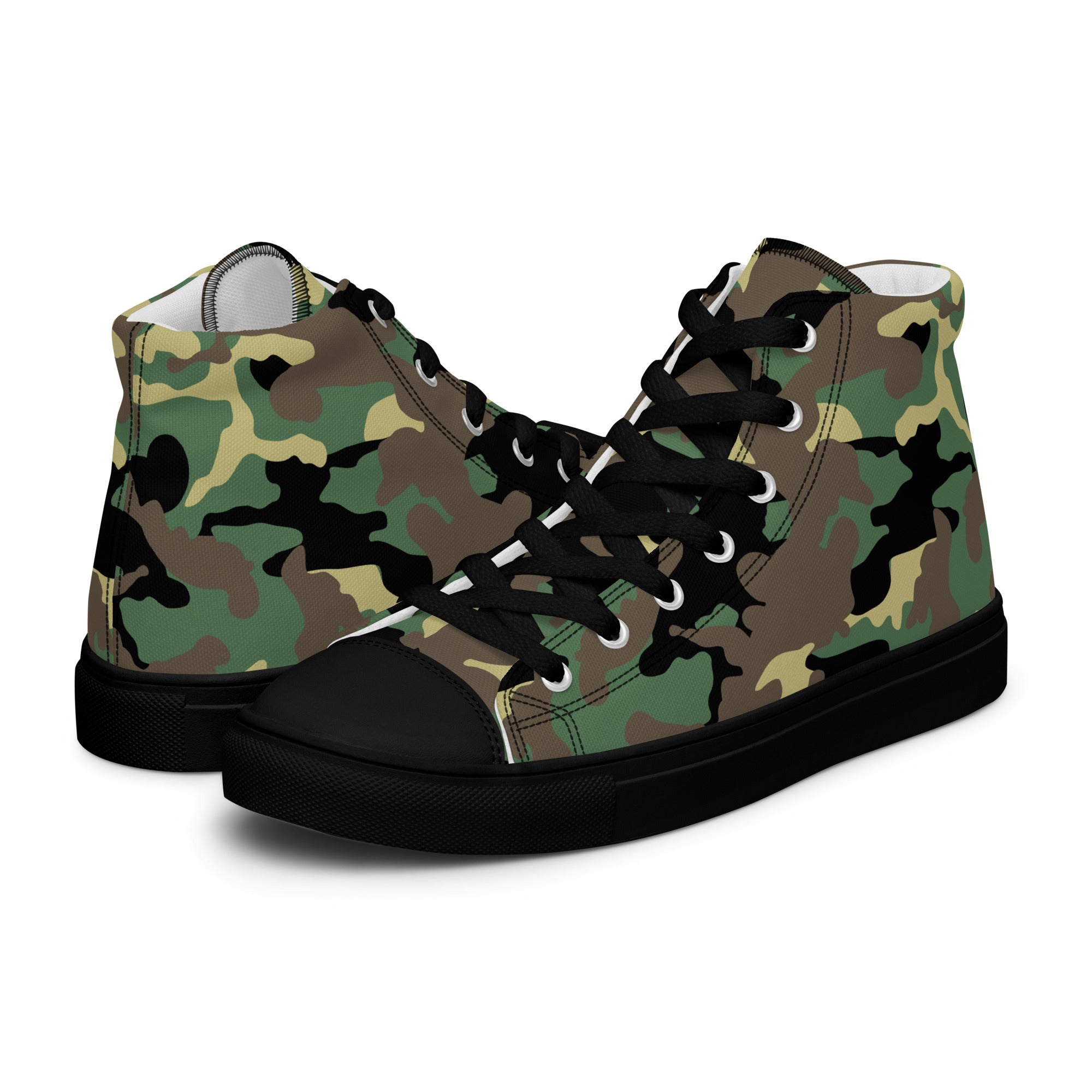Women’s high top canvas shoes Camo Green