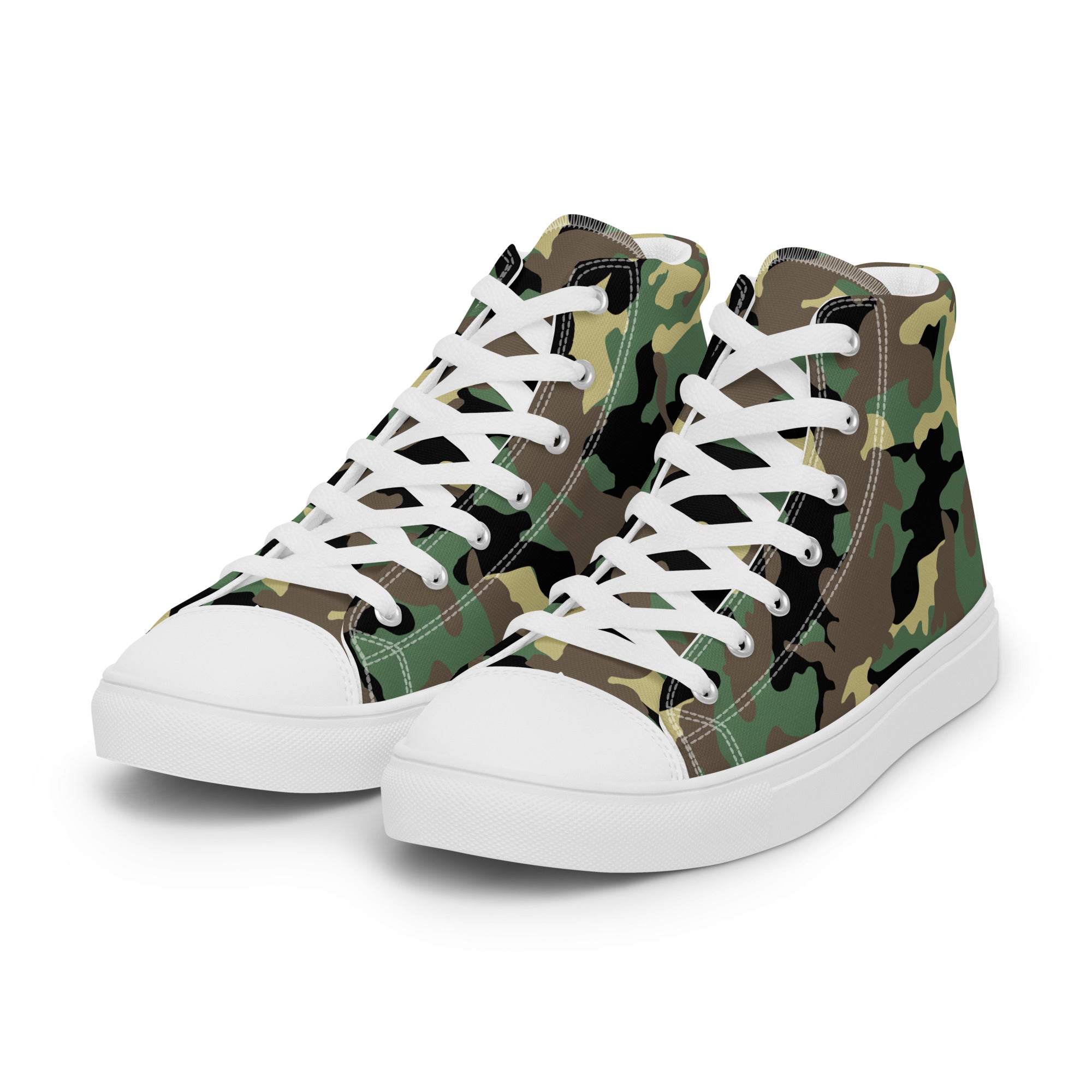 Women’s high top canvas shoes Camo Green