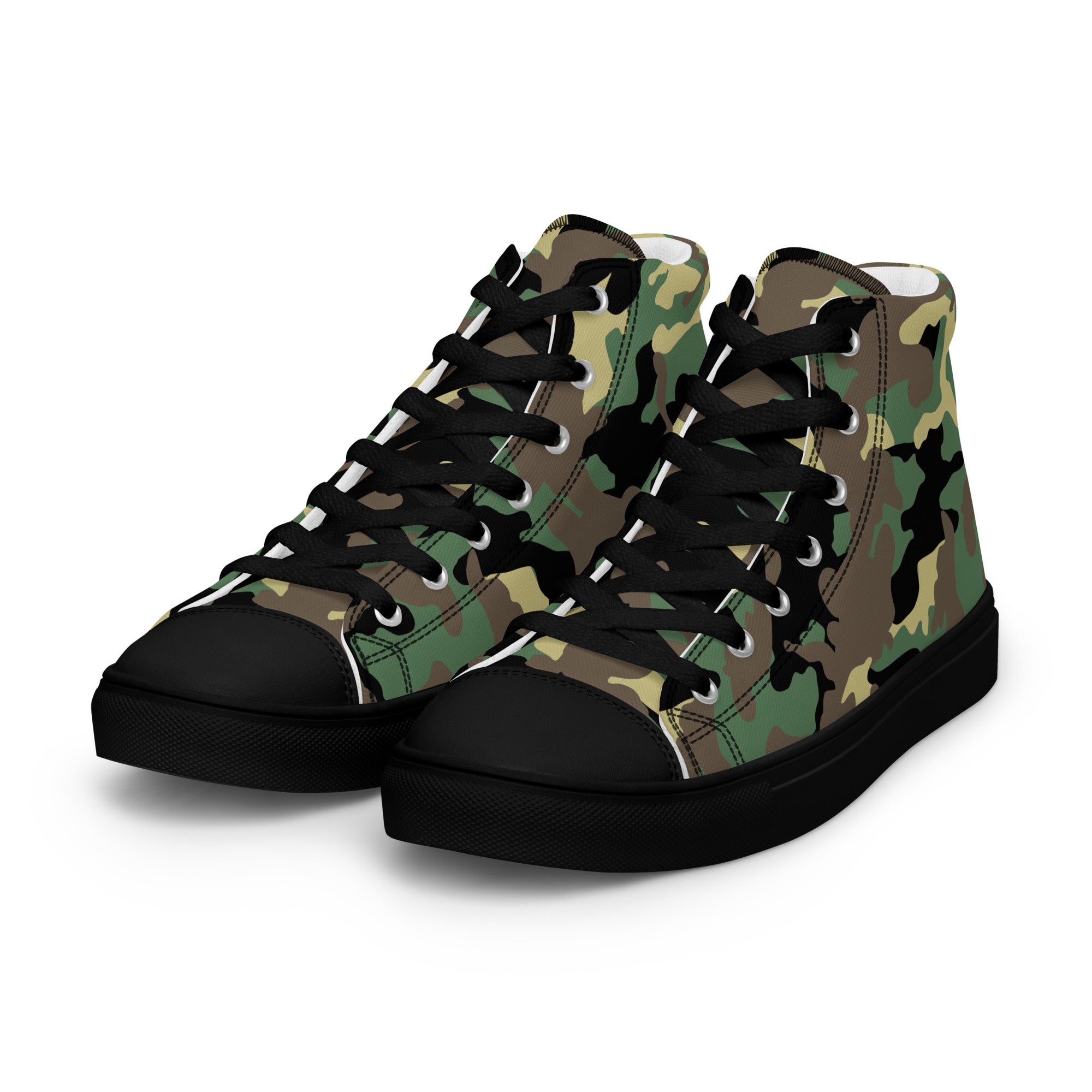 Women’s high top canvas shoes Camo Green