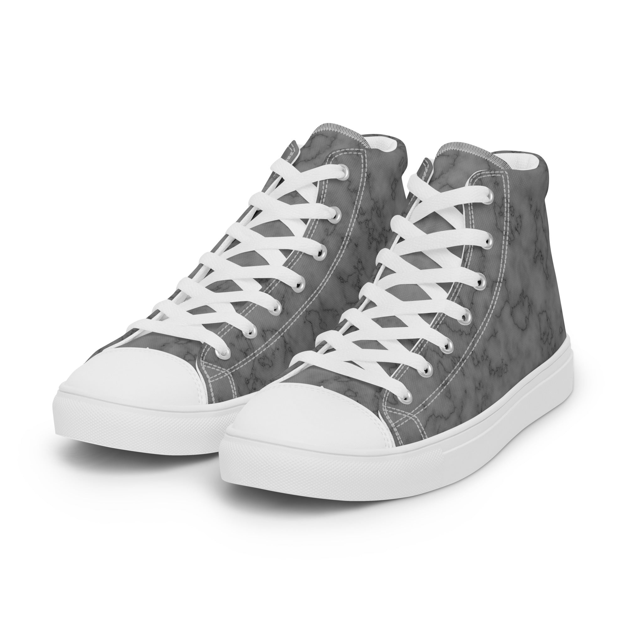 Women’s high top canvas shoes Grey Marble