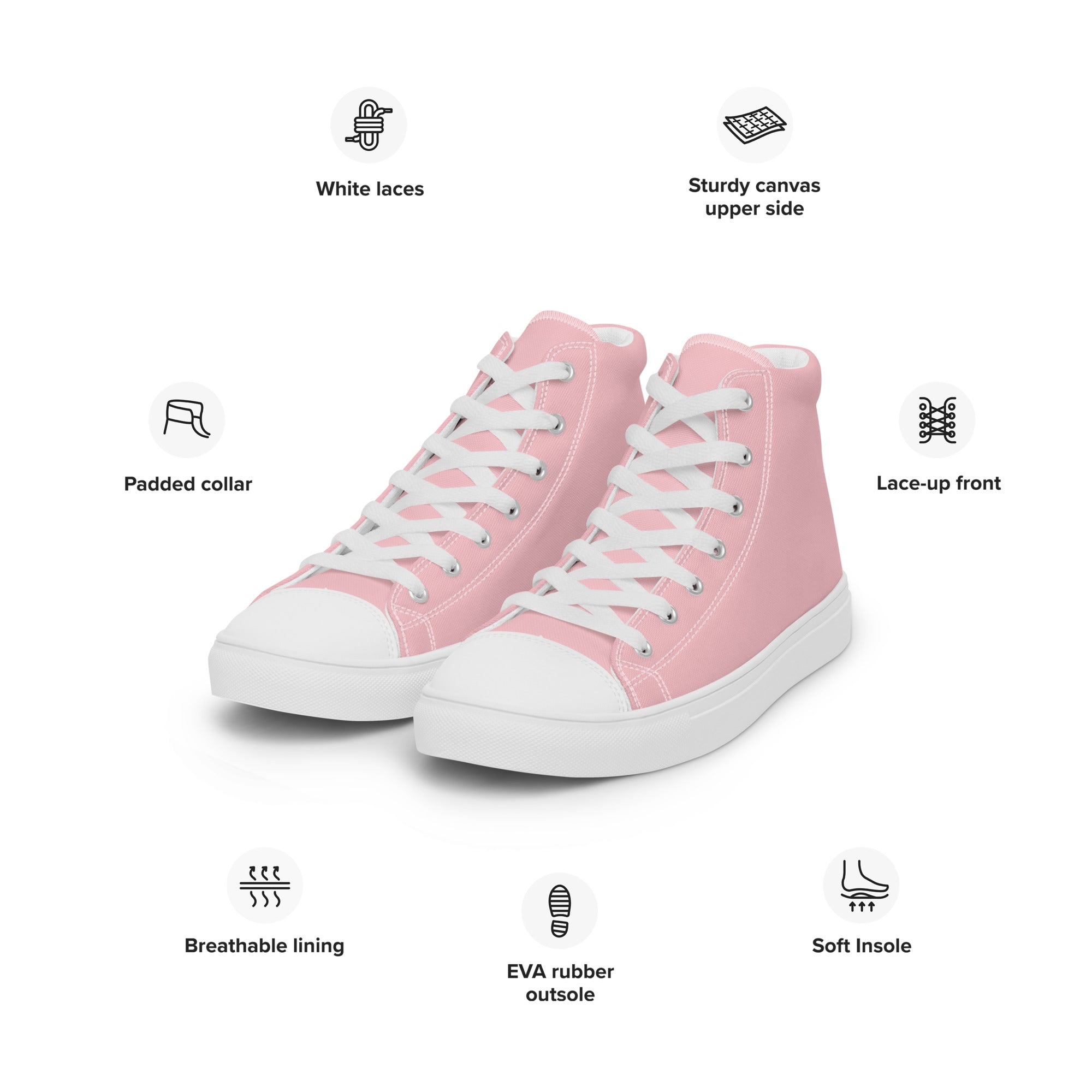 Women’s high top canvas shoes Pink