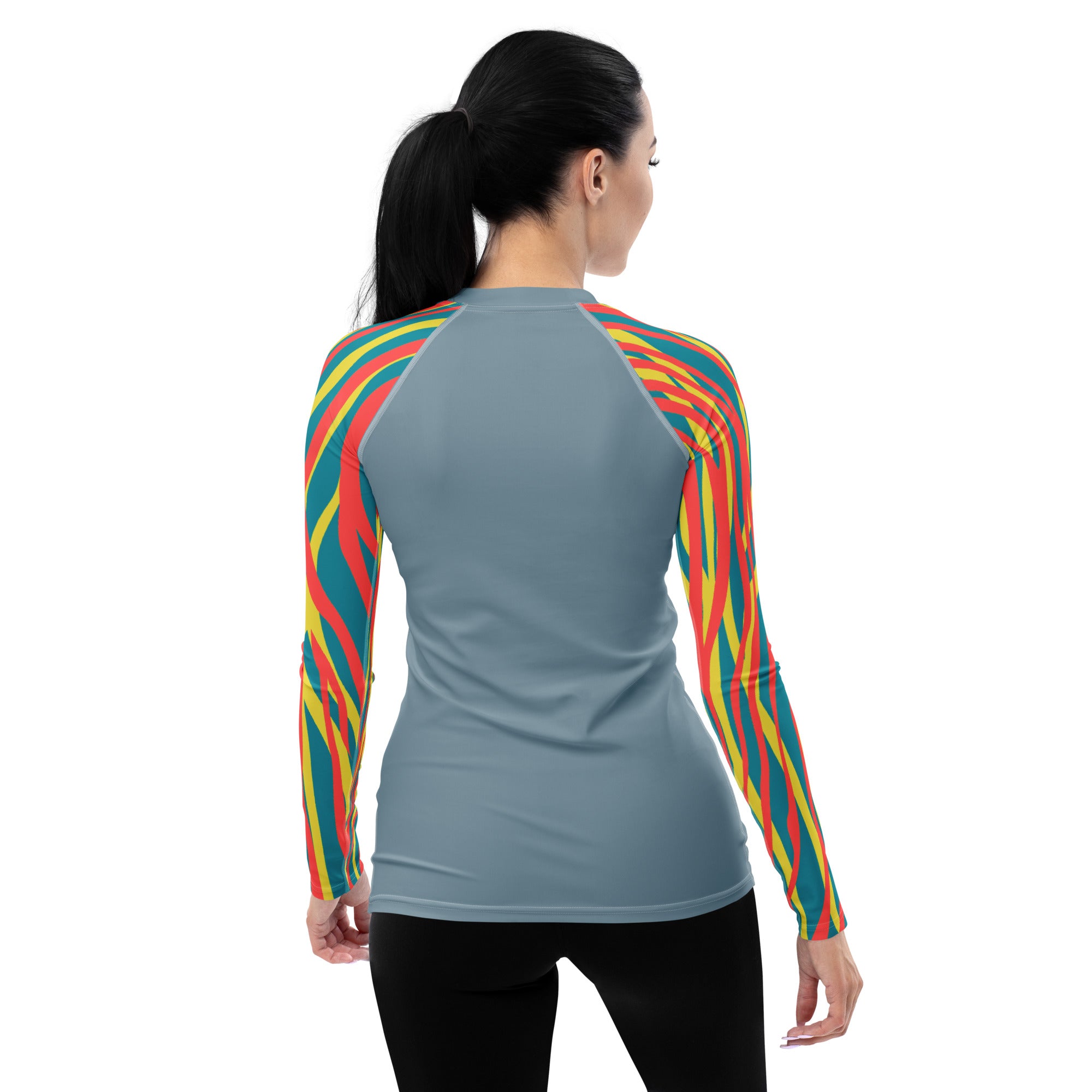 Women's Rash Guard Funky Zebra Light grey