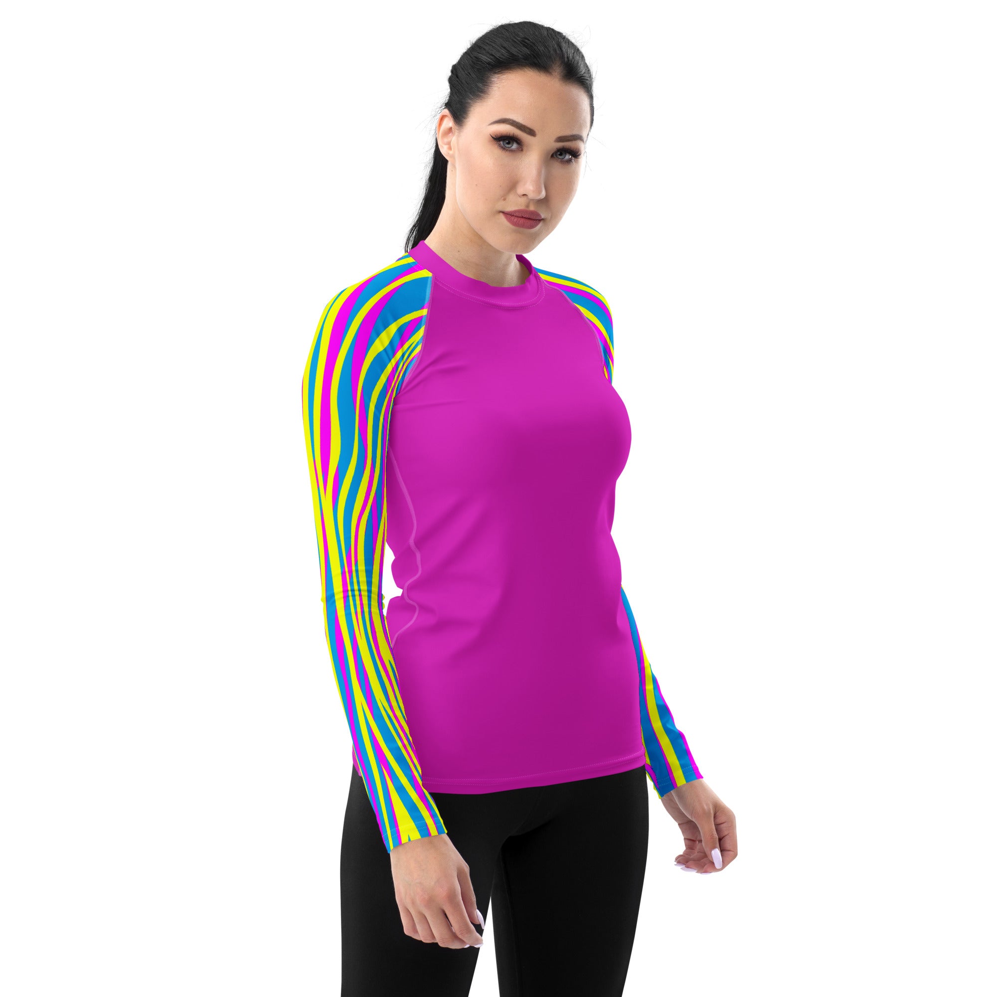 Women's Rash Guard Funky Zebra Magenta