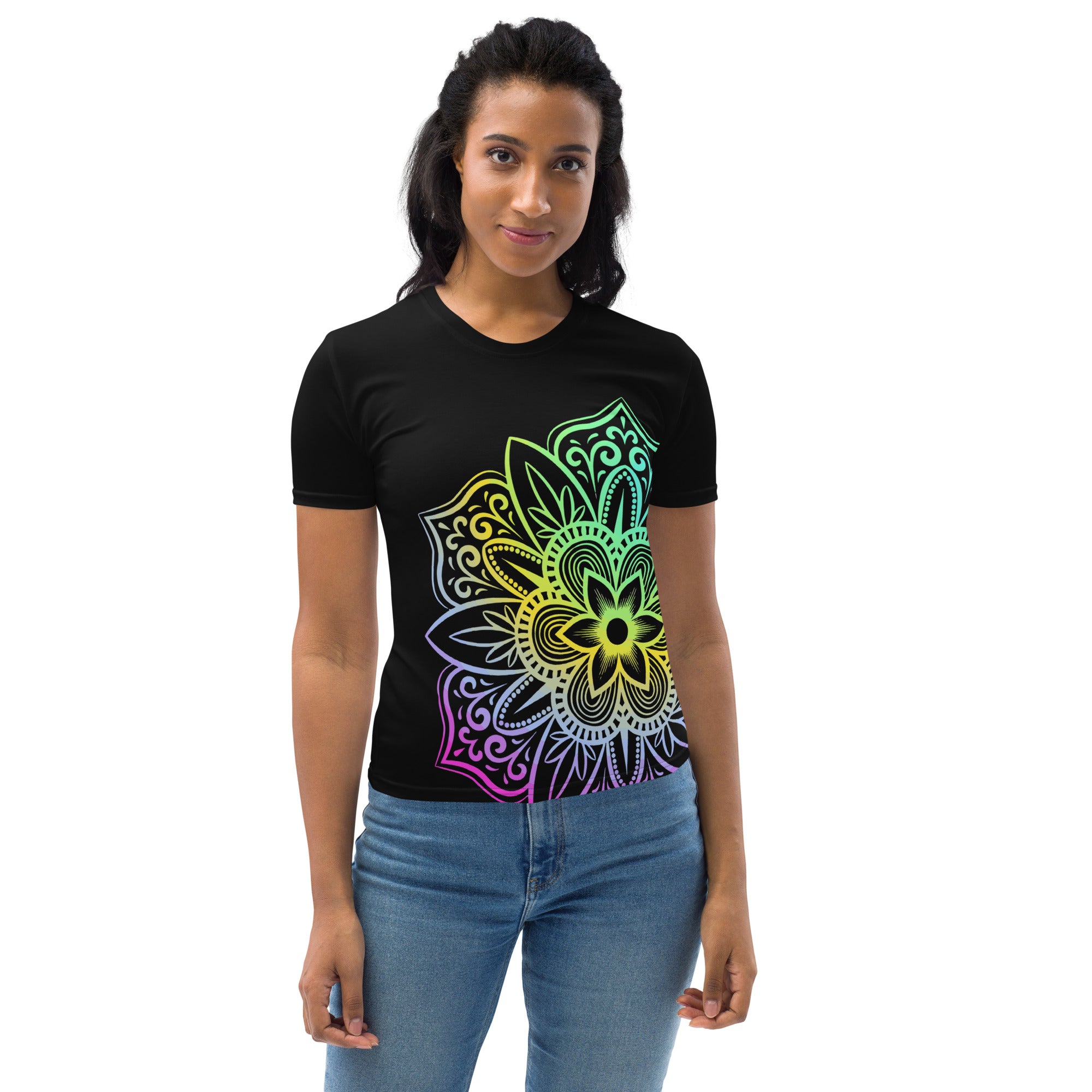 Women's T shirt Black Mandala