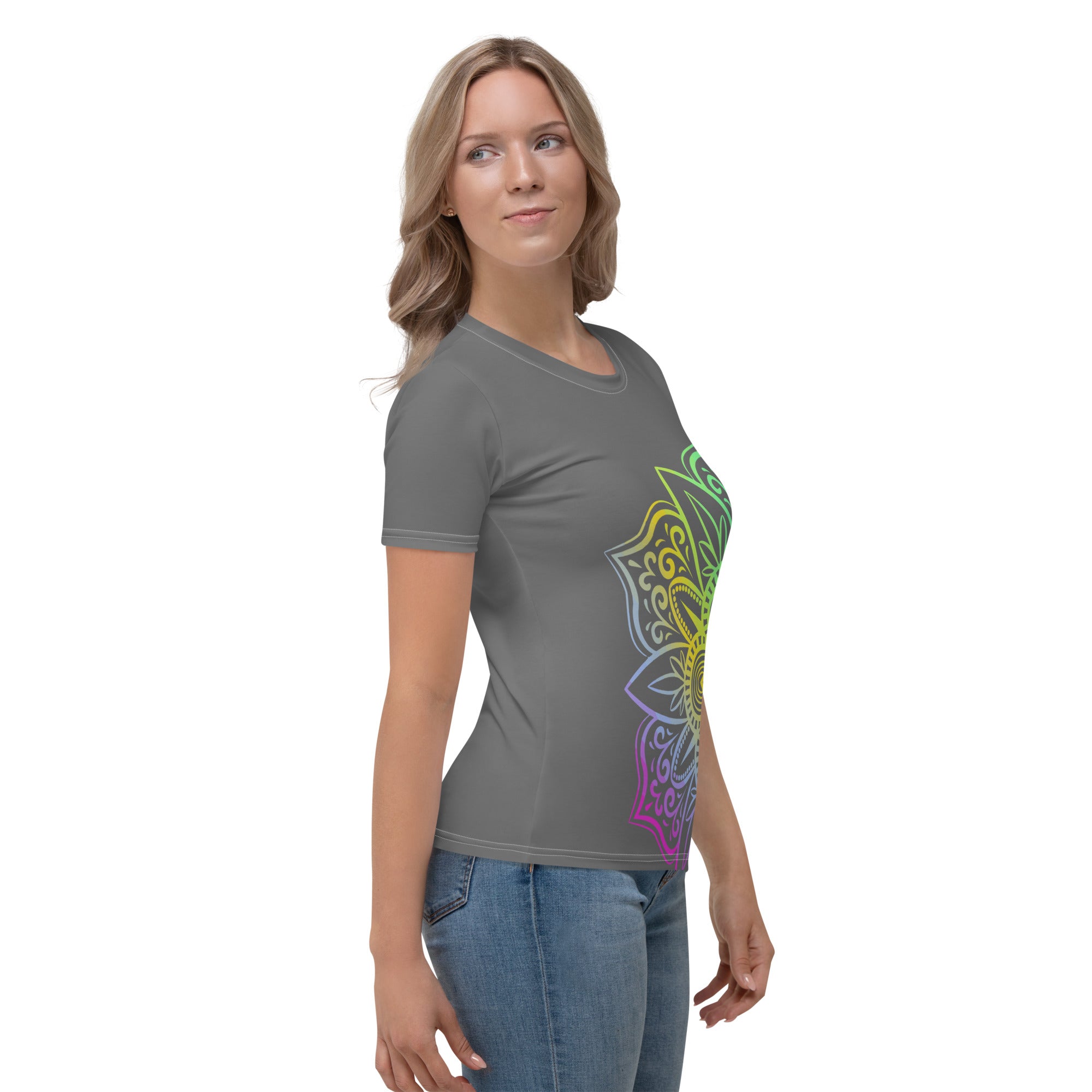 Women's T shirt Grey Mandala