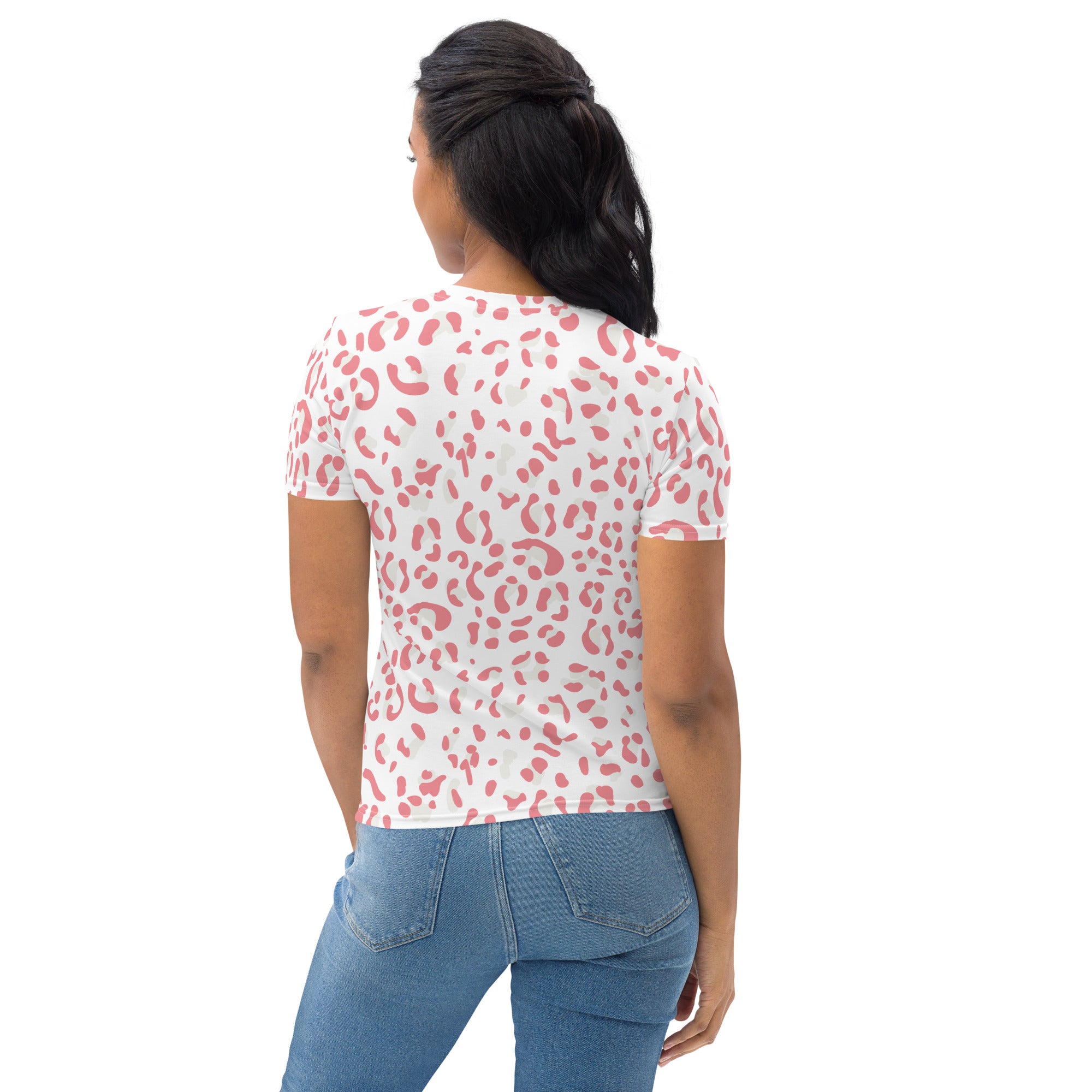 Women's T shirt Leopard skin V