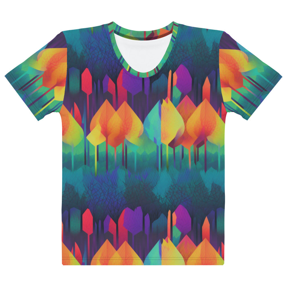 Women's T shirt Rainbow Forest Pattern I
