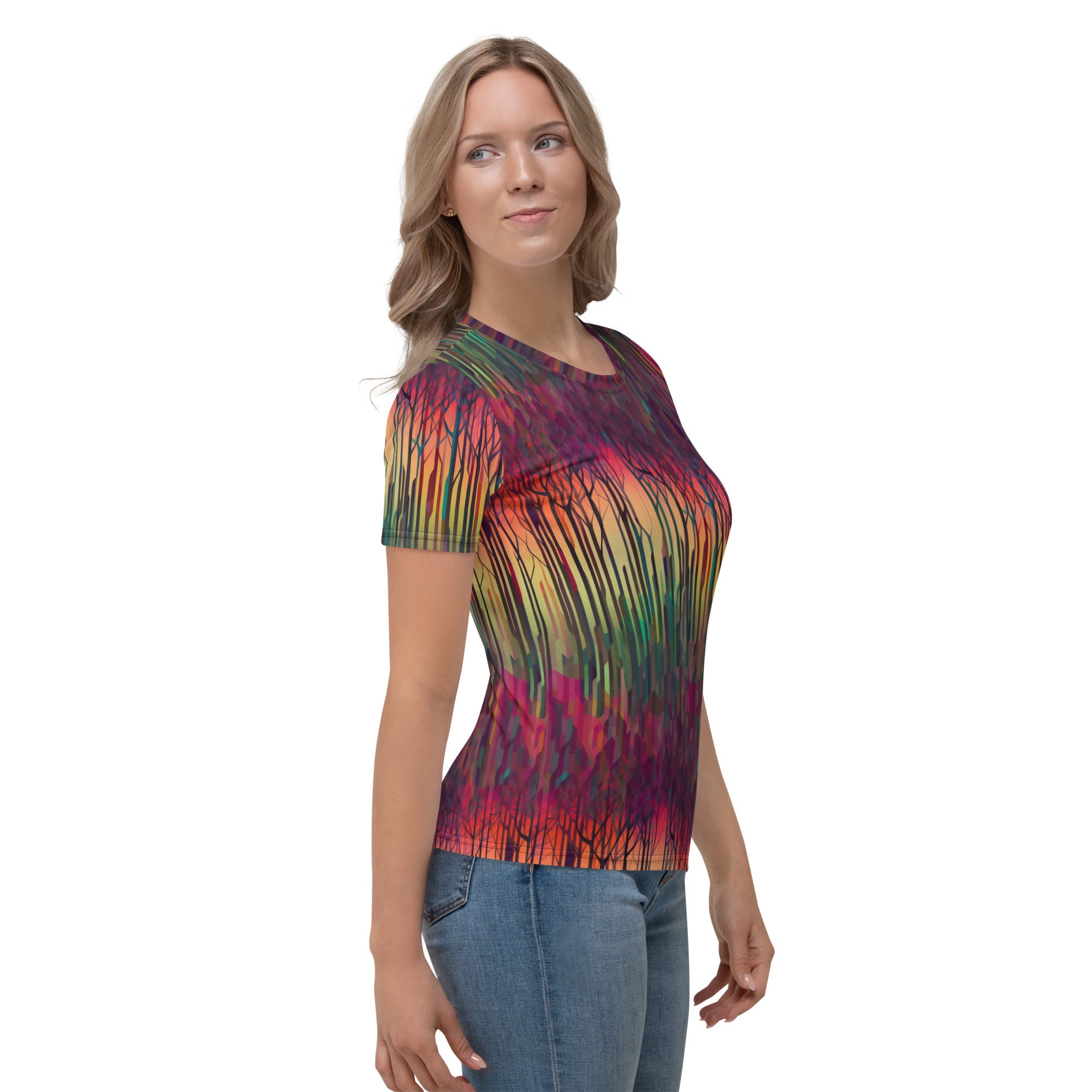 Women's T shirt Rainbow Forest Pattern III