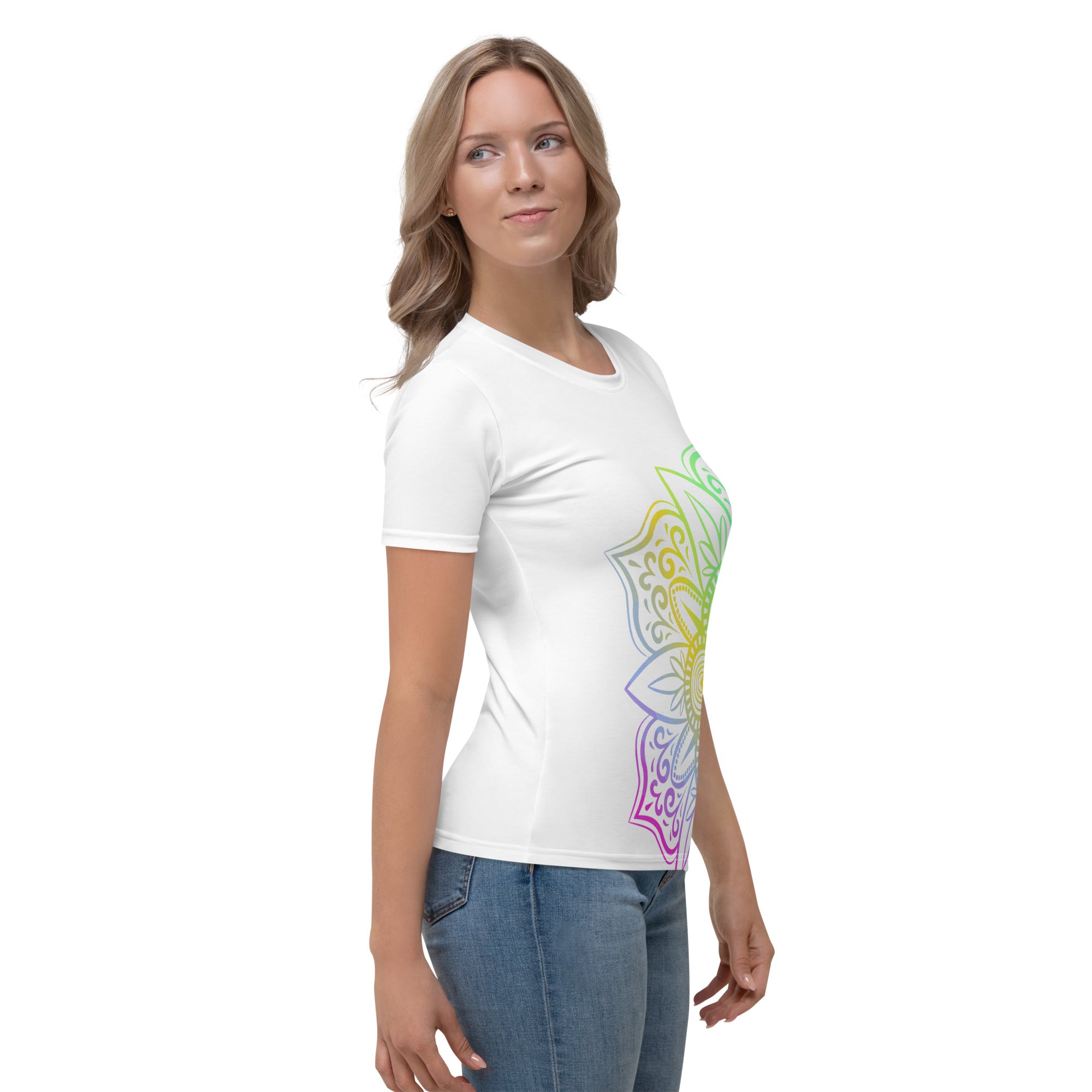 Women's T shirt White Mandala