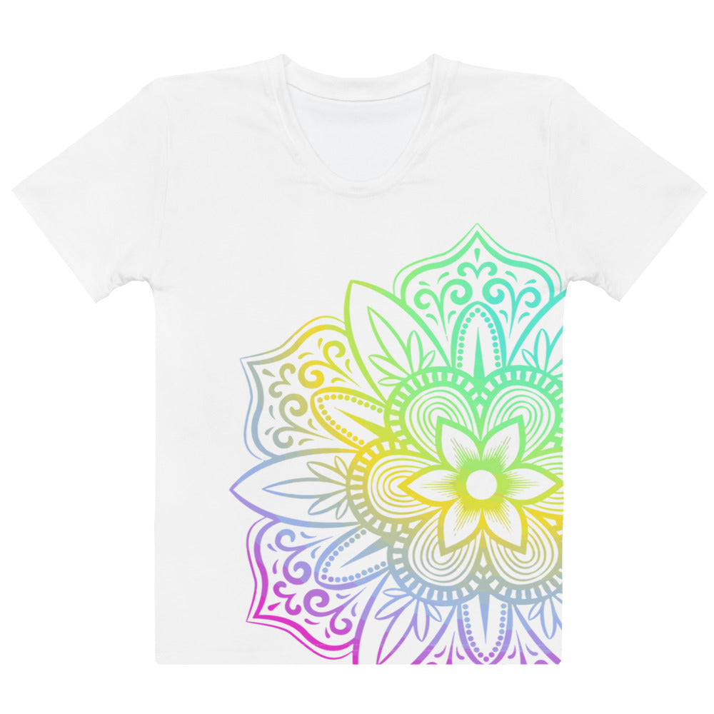 Women's T shirt White Mandala