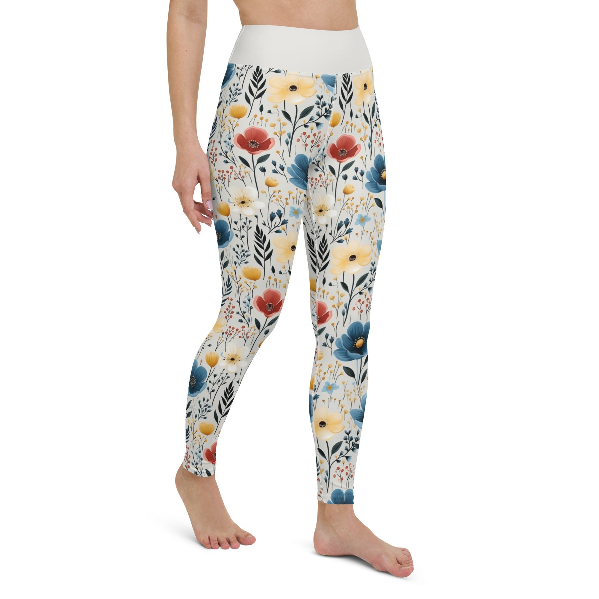 Yoga Leggings Butterfly Garden Yellow