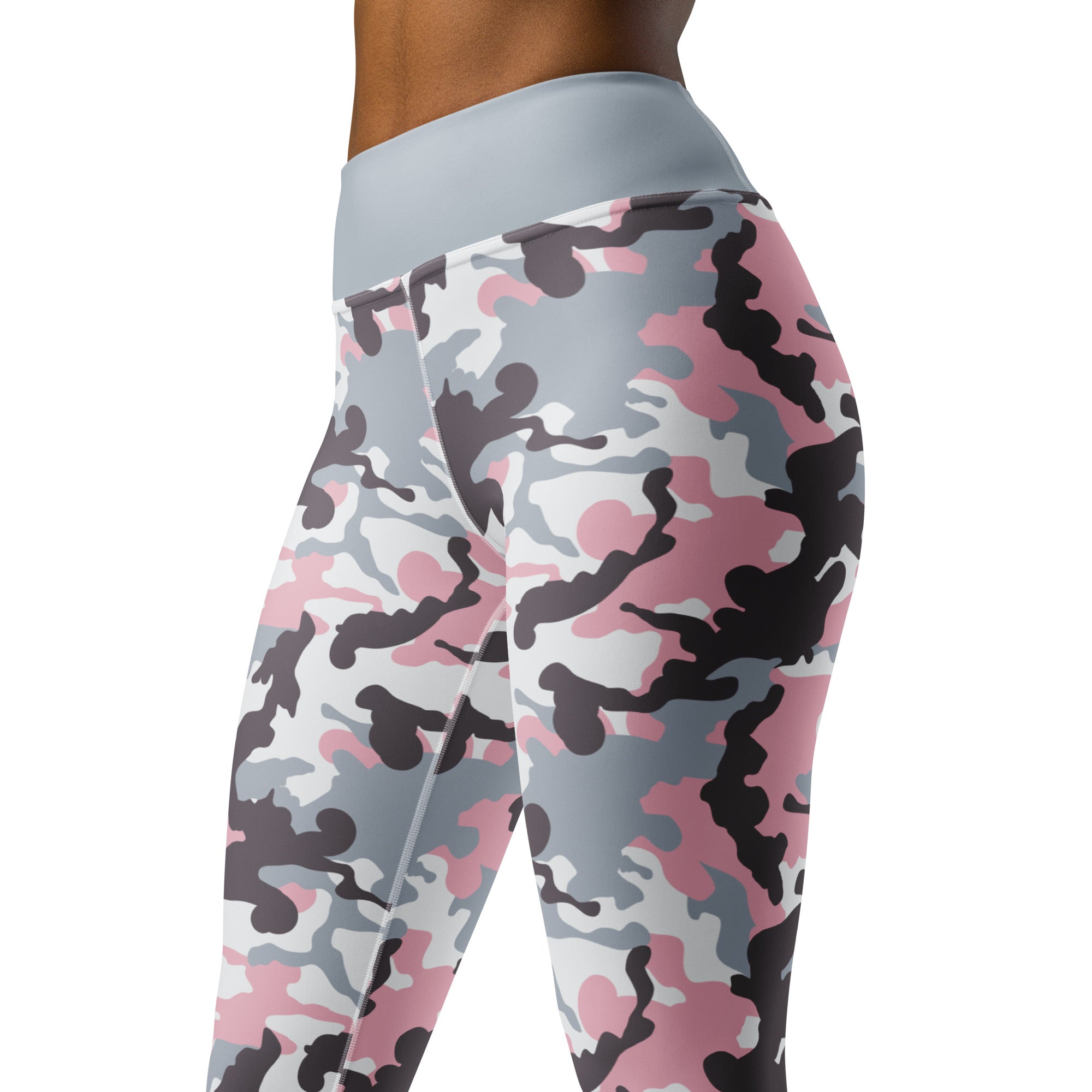 Yoga Leggings Camo Pink and grey