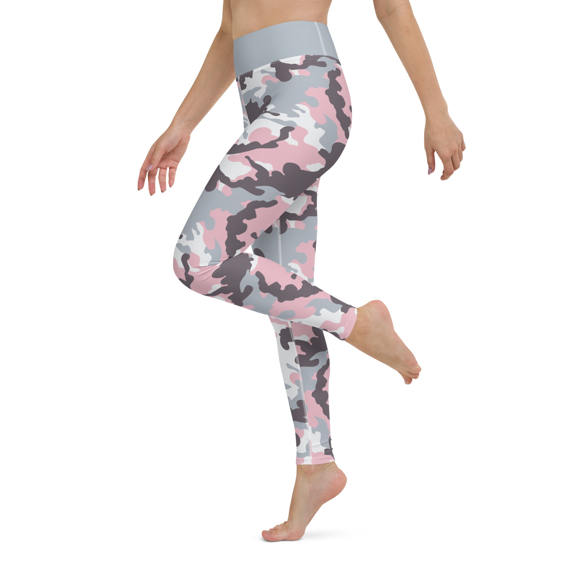 Yoga Leggings Camo Pink and grey