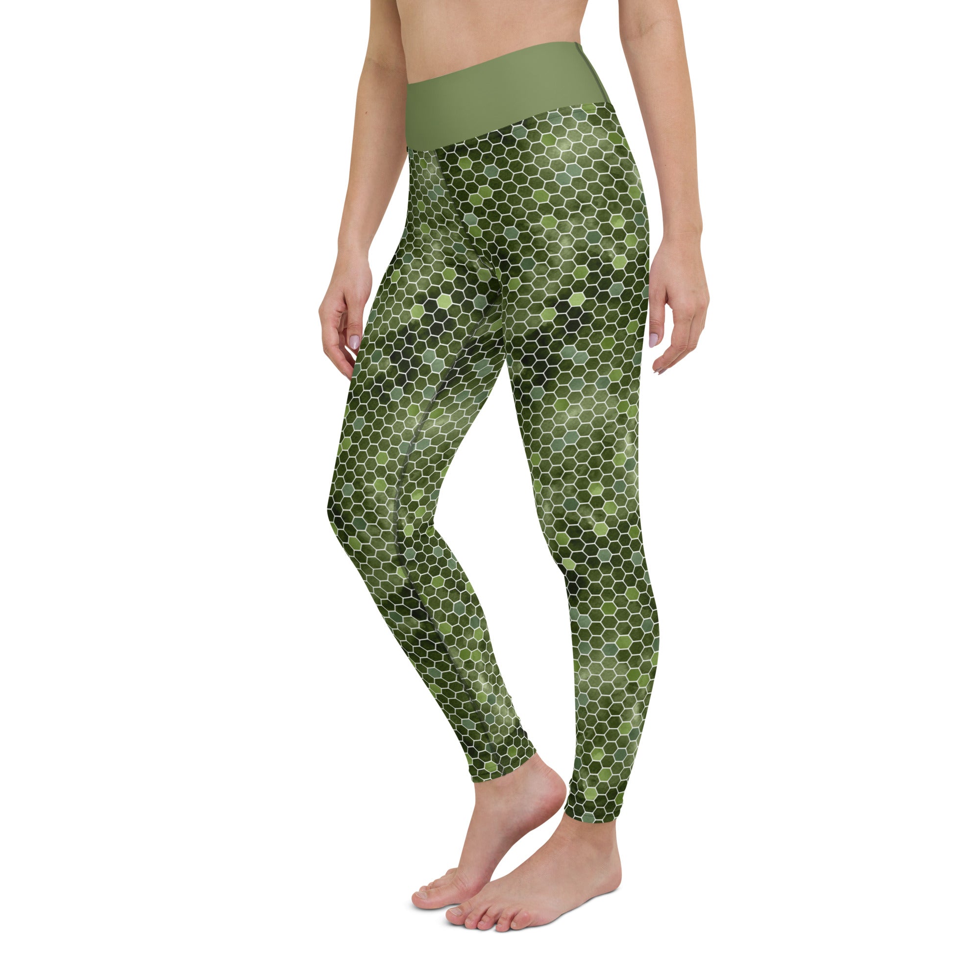 Yoga Leggings Honeycomb Green