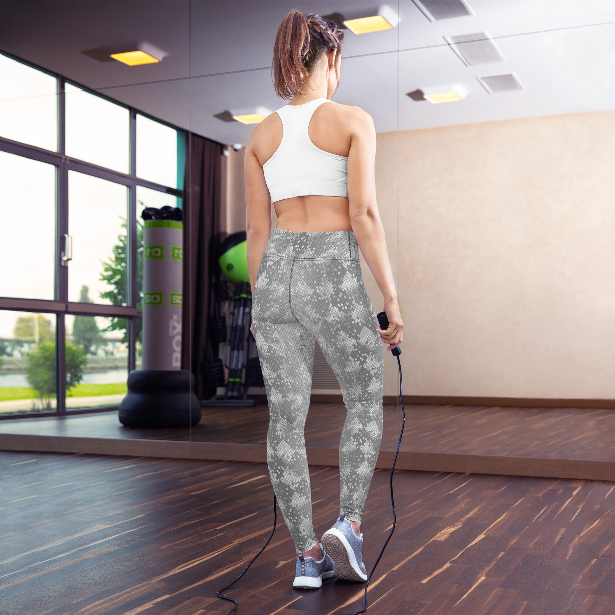 Yoga Leggings Snake Print Grey