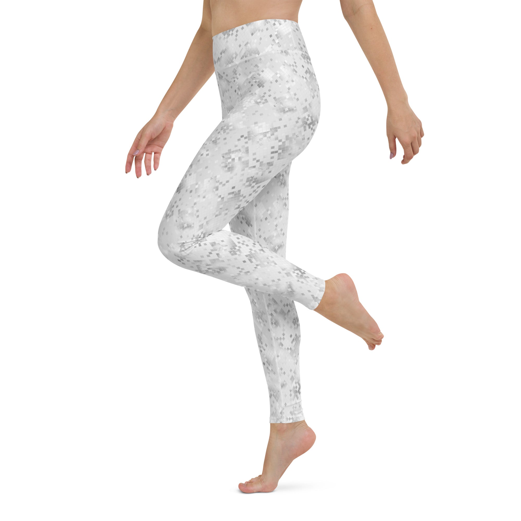 Yoga Leggings Snake print White