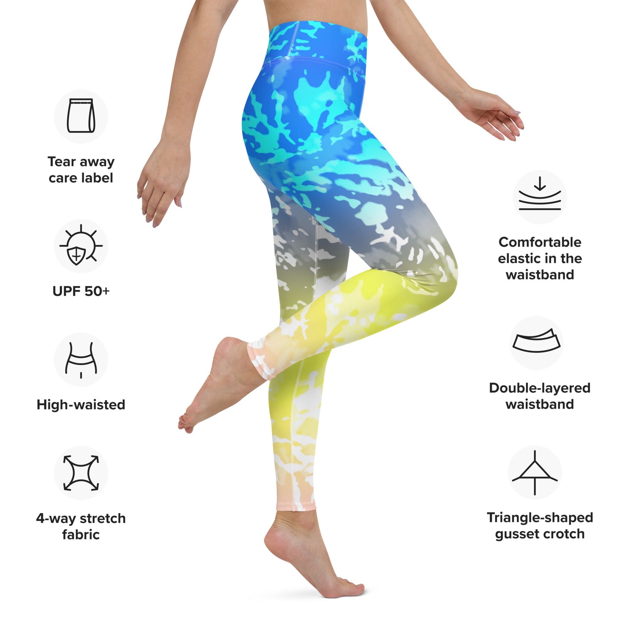 Yoga Leggings Tie Dye Multicolour Splashes