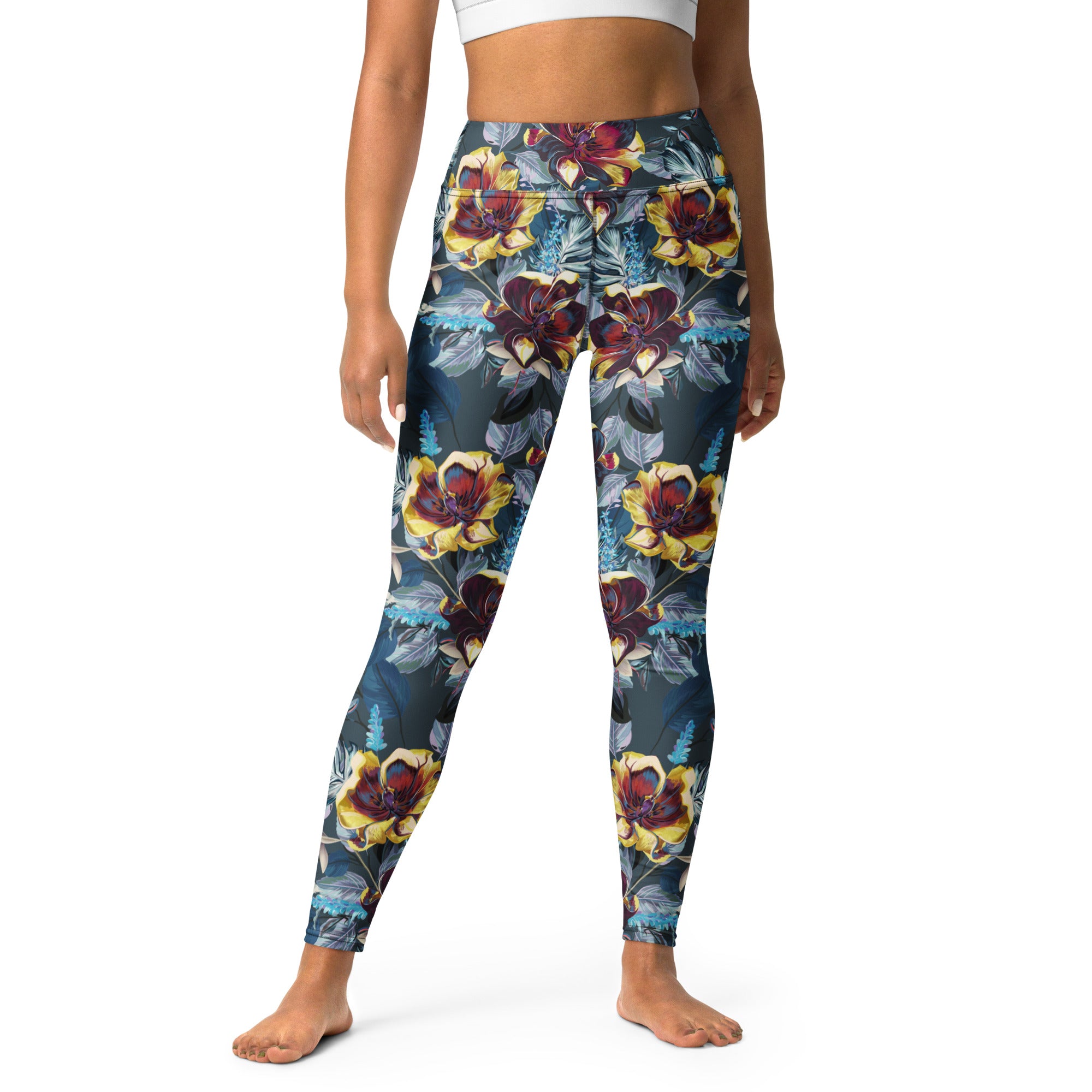 Yoga Leggings Tulip Flowers
