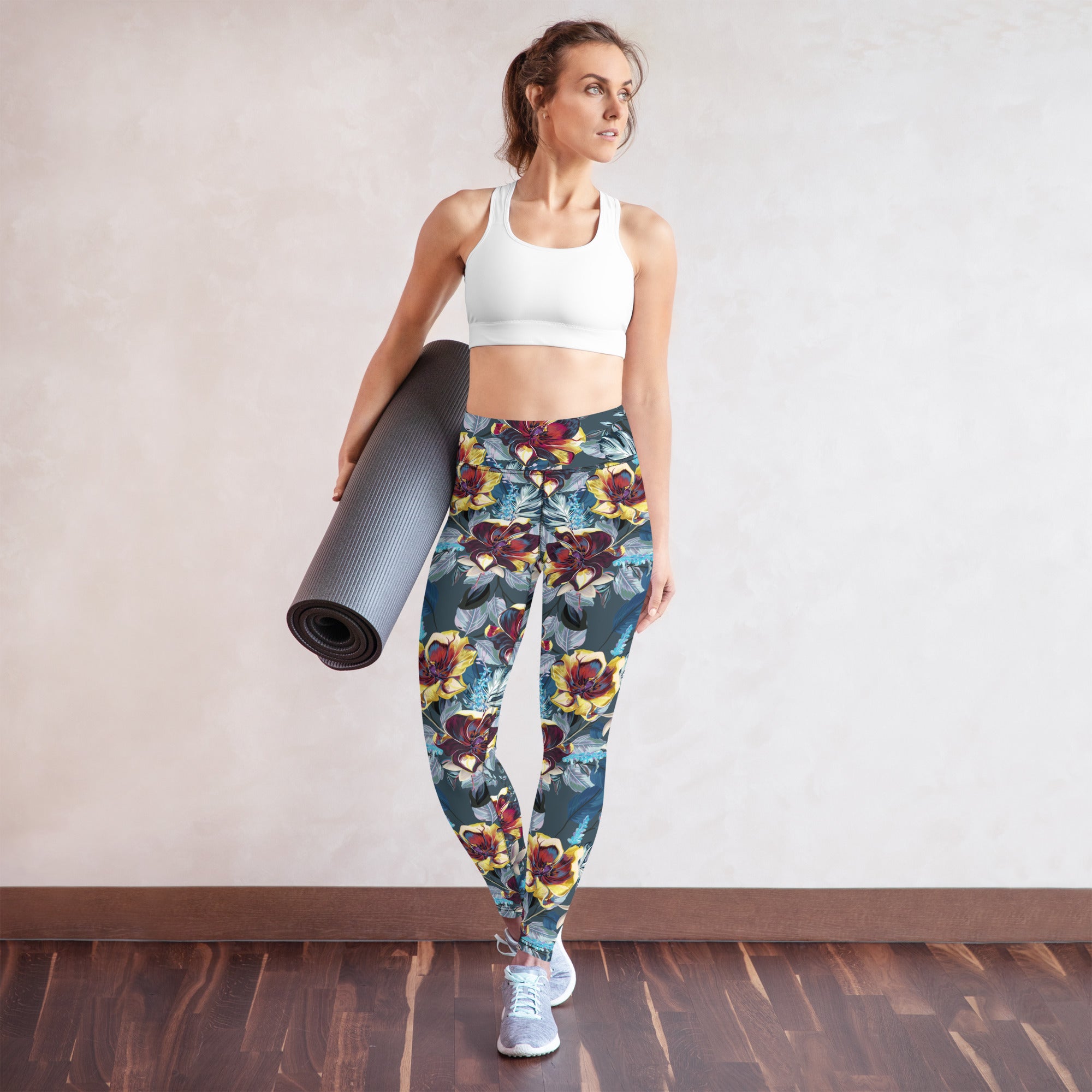 Yoga Leggings Tulip Flowers