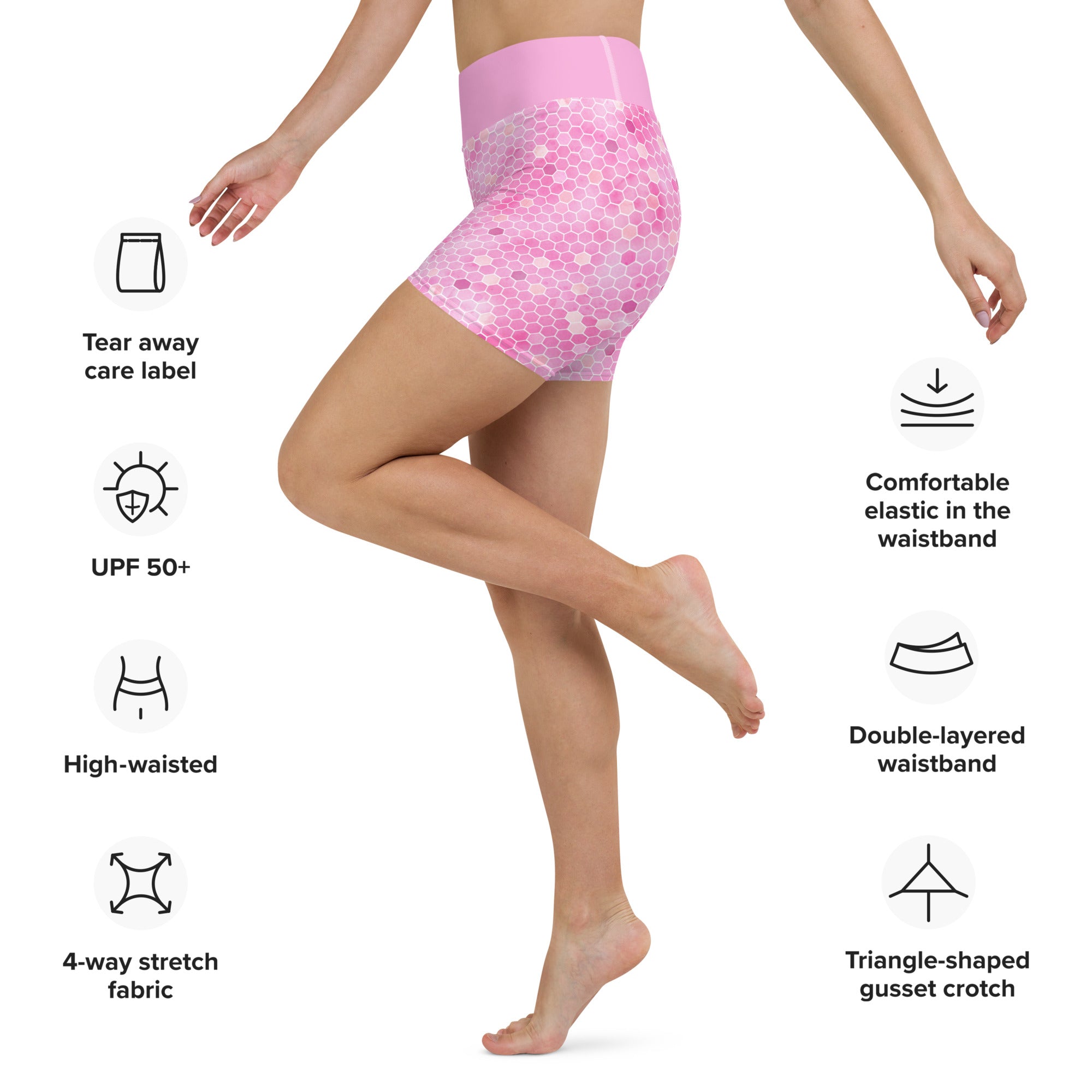 Yoga Shorts Honeycomb Pink