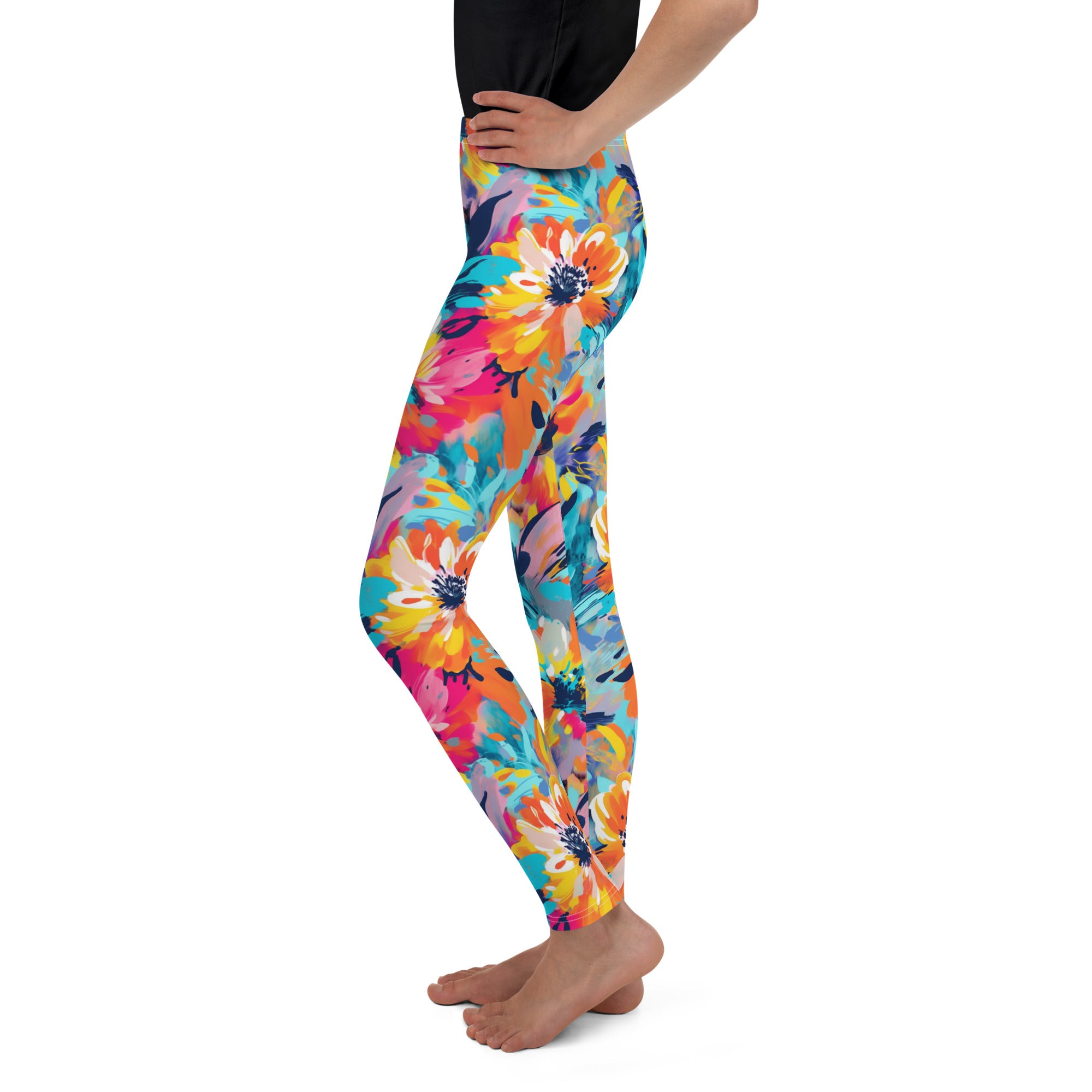 Youth Leggings Summer Pastel flowers I