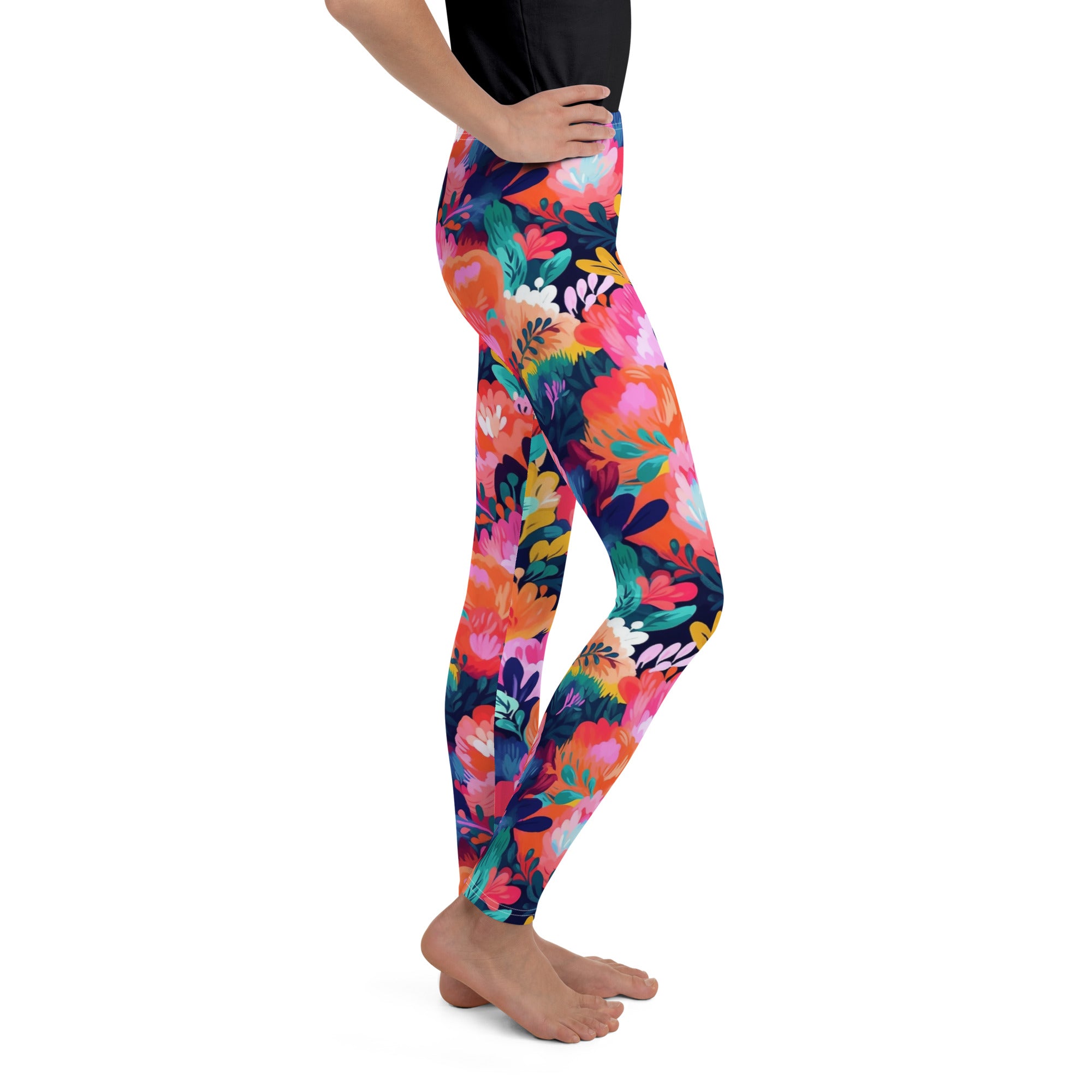 Youth Leggings SUMMER PASTEL FLOWERS II