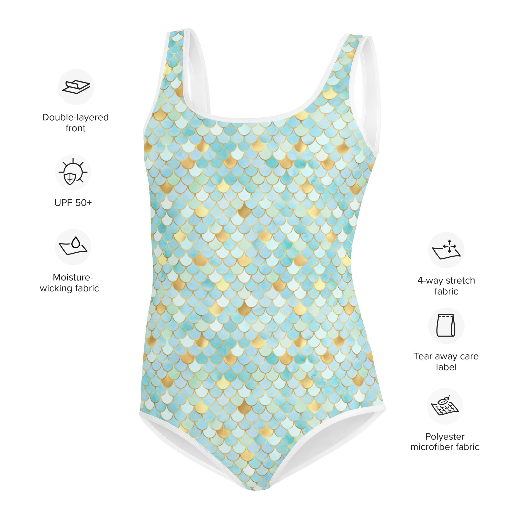 Youth Swimsuit MERMAID Cyan